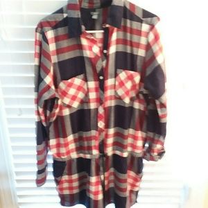 Aerie colored button up romper.